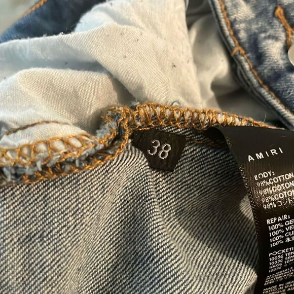 AMIRI MX1 Biker Patch Distressed Jeans Clay Indigo Size 38 - Picture 4 of 13